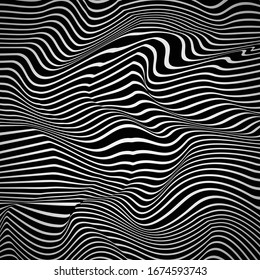 Random Reaction Waves Optical. Monochrome Color Background