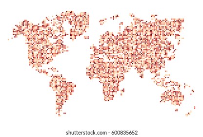 Random rectangles of world map.