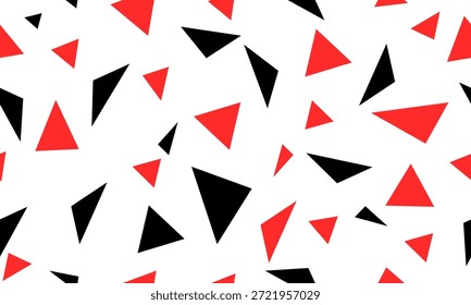 aleatório vermelho e preto sem emenda triângulo padrão com triângulos, sem emenda abstrato padrão geométrico estilo de repetição.