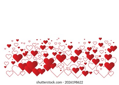 random red heart pattern on white background vector illustration.