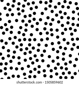 Random scattered dots, abstract black and white background. Seamless vector pattern. Black and white polka dot pattern. Celebration confetti background.