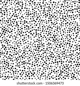 Random Scattered Dots, Abstract Black And White Background. Seamless Vector Pattern. Black And White Polka Dot Pattern. Celebration Confetti Background.