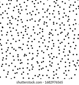 Random scattered dots, abstract black and white background. Seamless vector pattern. Black and white polka dot pattern. Celebration confetti background. Vector illustration