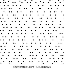 Random scattered dots, abstract black and white background. Seamless vector pattern. Black and white polka dot pattern. Celebration confetti background. Vector illustration