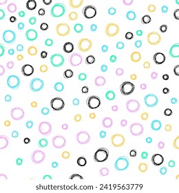Random scattered dots, abstract black and white background. Seamless vector pattern. Minimalist trendy abstract polka dot pattern on a light background. Celebration confetti background.