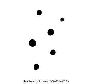 Random scattered dots, abstract vector illustration. Black and white brush scatdinavian minimal set retro textured