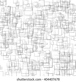 Random, scattered squares, geometric background