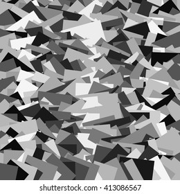 Random, scattered squares, rectangles abstract monochromatic pattern / texture / background with dominating dull gray colors