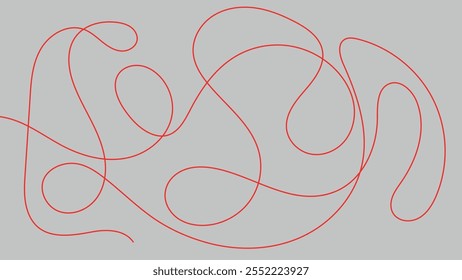 Random scribble chaotic pattern lines. Decorative random scribble pattern with tangled curved lines. Abstract wavy linear background outlines random chaotic lines vector illustration.