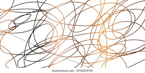 Random scribble chaotic pattern lines. Decorative random scribble pattern with tangled curved lines. Abstract wavy linear background outlines random chaotic lines vector illustration.