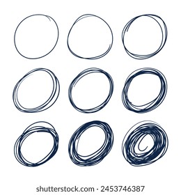 Random Scribbles Set. Hand Drawn Scribbles Doodle Vector Set. Ink Pen Drawing Doodles.