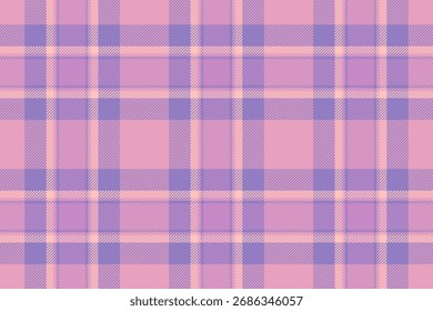 Textil inconsútil al azar del control, Vector del fondo de la textura de las ilustraciones. Patrón de tartán a cuadros de tela acolchada en paleta de colores rosa e índigo.