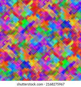 Random seamless mosaic pattern in toy, candy colors. Vector camouflage seamless pattern textile print. Background is made up of multicolored tiles. EPS10 vector file