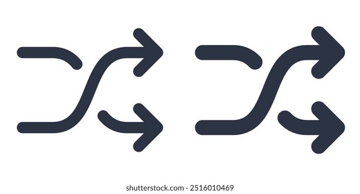 Seleção aleatória ou Embaralhar ícones simples definidos no estilo de preenchimento, contorno, linha e traçado