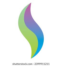 Random shape logo, green purple blue