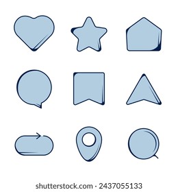 random shape theme flat icon collection