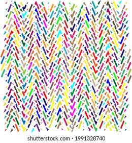 Random shapes arranged as mosaic, tessellating pattern. Colorful, vibrant Vector design. Mishmash, jumble, and tangle concept illustration