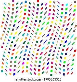 Random shapes arranged as mosaic, tessellating pattern. Colorful, vibrant Vector design. Mishmash, jumble, and tangle concept illustration