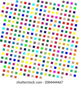 Random shapes arranged as mosaic, tessellating pattern. Colorful, vibrant Vector design. Mishmash, jumble, and tangle concept illustration
