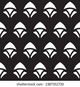 Random shapes background black white seamless geometric pattern. Abstract minimalist fabric block print classic contrast colour graphic ornamental style. Casual repeating textile tile stylish design.