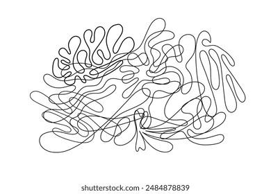 Random Shapes Organic Black Blobs. Outline 2d vector image. Sticker for social media. Backdrop.