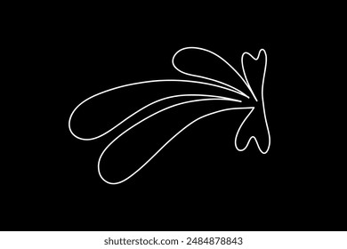 Random Shapes Organic Black Blobs. Outline 2d vector image. Sticker for social media. Backdrop.
