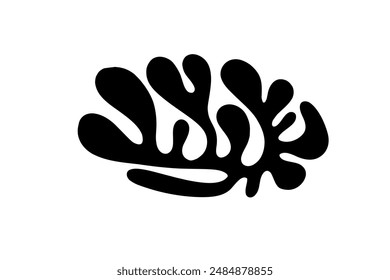 Random Shapes Organic Black Blobs. Outline 2d vector image. Sticker for social media. Backdrop.