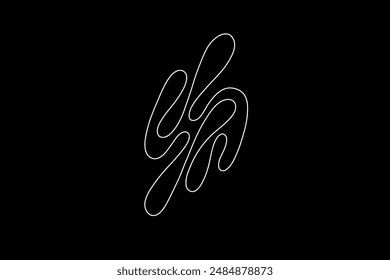 Random Shapes Organic Black Blobs. Outline 2d vector image. Sticker for social media. Backdrop.