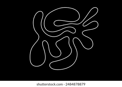 Random Shapes Organic Black Blobs. Outline 2d vector image. Sticker for social media. Backdrop.