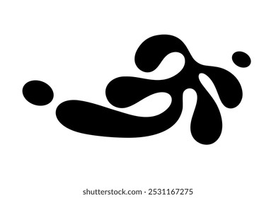 Formas al azar Orgánico Negro Blobs. Esquema de Imagen de Vector 2d. Pegatina para las redes sociales. Telón de fondo.