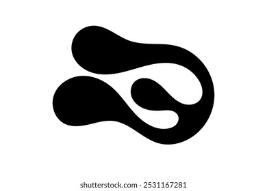 Random Shapes Organic Black Blobs. Outline 2d vector image. Sticker for social media. Backdrop.