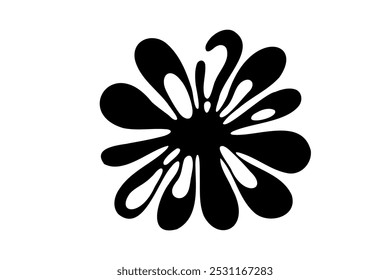 Random Shapes Organic Black Blobs. Outline 2d vector image. Sticker for social media. Backdrop.
