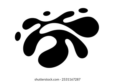 Random Shapes Organic Black Blobs. Outline 2d vector image. Sticker for social media. Backdrop.