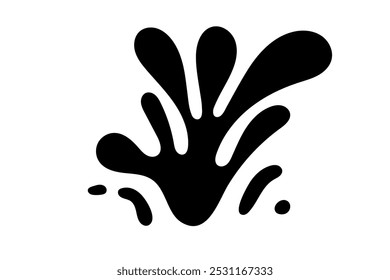 Random Shapes Organic Black Blobs. Outline 2d vector image. Sticker for social media. Backdrop.