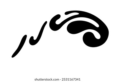 Formas al azar Orgánico Negro Blobs. Esquema de Imagen de Vector 2d. Pegatina para las redes sociales. Telón de fondo.