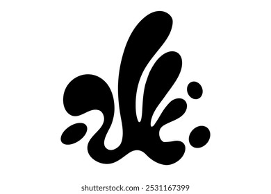 Random Shapes Organic Black Blobs. Outline 2d vector image. Sticker for social media. Backdrop.