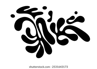 Random Shapes Organic Black Blobs Set. Outline 2d vector image. Sticker for social media. Backdrop.