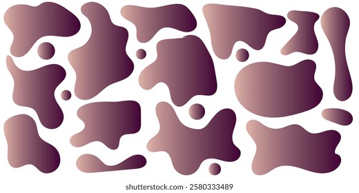 Random shapes. Organic black blobs of irregular shape. Abstract blotch, inkblot and pebble silhouettes, simple liquid amorphous splodge elements water forms creative minimal bubble stone vector set . 