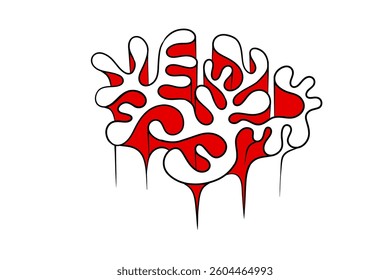 Random Shapes Organic Black Blobs line. Outline 2d vector image. Sticker for social media. Backdrop. Image for any size ideal for advertising and posters, personal project or t-shirts, mugs, logo, etc