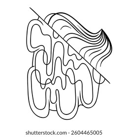 Random Shapes Organic Black Blobs line. Outline 2d vector image. Sticker for social media. Backdrop. Image for any size ideal for advertising and posters, personal project or t-shirts, mugs, logo, etc