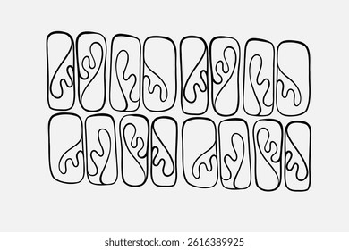 Random Shapes Organic Black Blobs. Outline 2d vector image. Sticker for social media. Backdrop