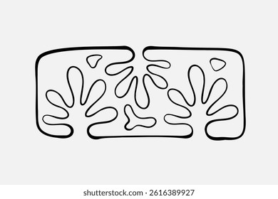 Random Shapes Organic Black Blobs. Outline 2d vector image. Sticker for social media. Backdrop