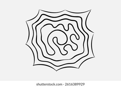 Random Shapes Organic Black Blobs. Outline 2d vector image. Sticker for social media. Backdrop
