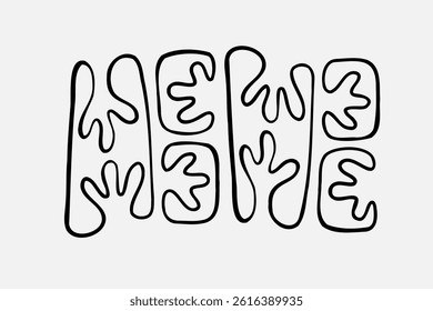 Random Shapes Organic Black Blobs. Outline 2d vector image. Sticker for social media. Backdrop