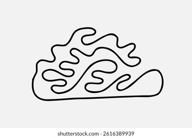 Random Shapes Organic Black Blobs. Outline 2d vector image. Sticker for social media. Backdrop
