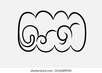 Random Shapes Organic Black Blobs. Outline 2d vector image. Sticker for social media. Backdrop