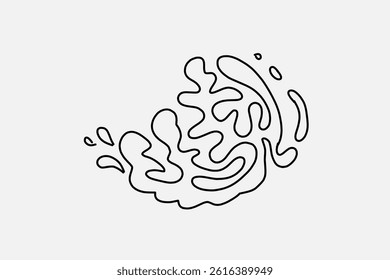Random Shapes Organic Black Blobs. Outline 2d vector image. Sticker for social media. Backdrop