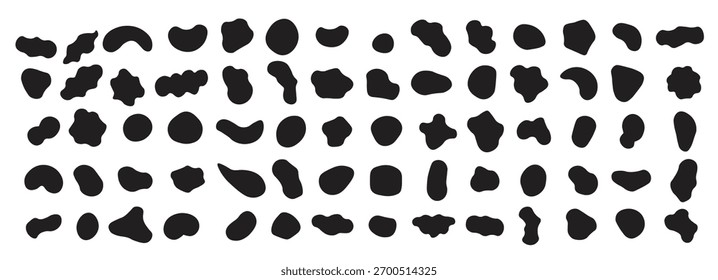 Formas al azar de manchas negras orgánicas de forma irregular