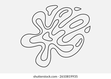Random Shapes Organic Blobs. Outline 2d vector image. Sticker for social media. Backdrop.