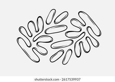 Random Shapes Organic Blobs. Outline 2d vector image. Sticker for social media. Backdrop